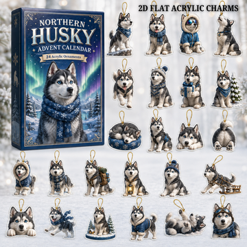 Northern Husky Advent Calendar 2026 24 Day Festive Countdown Acrylic Charms Blind Box Gift For Husky Lovers