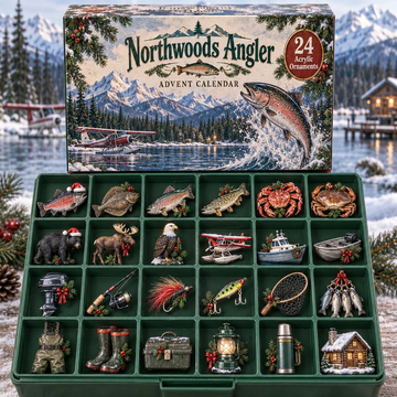 Northwoods Angler Advent Calendar 2026 - 24-Day Countdown, Acrylic Charms Every Day Bring New Suprises