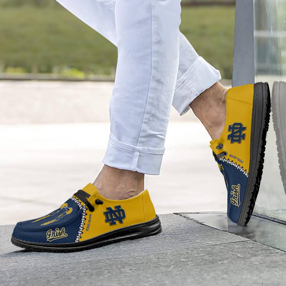 Notre Dame Fighting Irish Hey Dude Shoes, NCAA Shoes, Monster Energy Shoes - Ingenious Gifts Your Whole Family