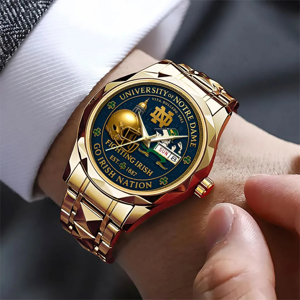 Notre Dame Fighting Irish Football 138th Anniversary 2025 Alloy Luxury Quartz Watch – TANTN16196
