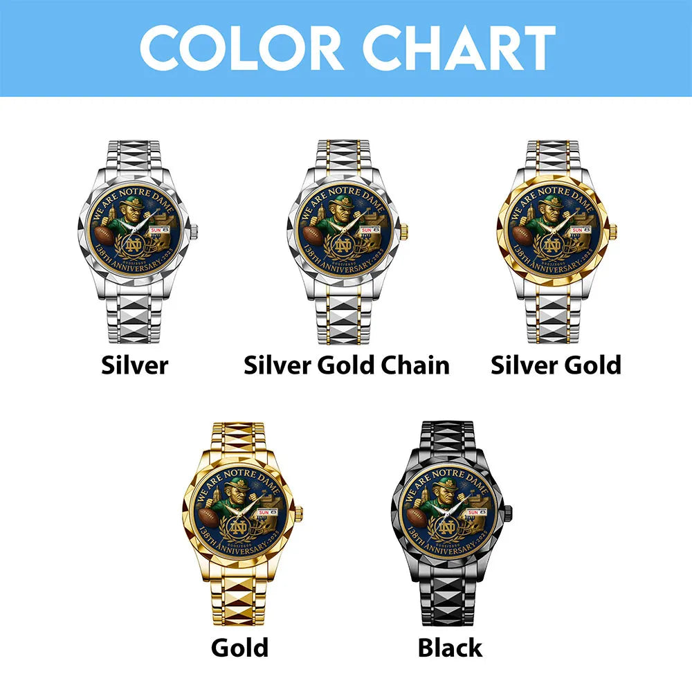 Notre Dame Fighting Irish Football 138th Anniversary Alloy Luxury Quartz Watch – MAITM12912