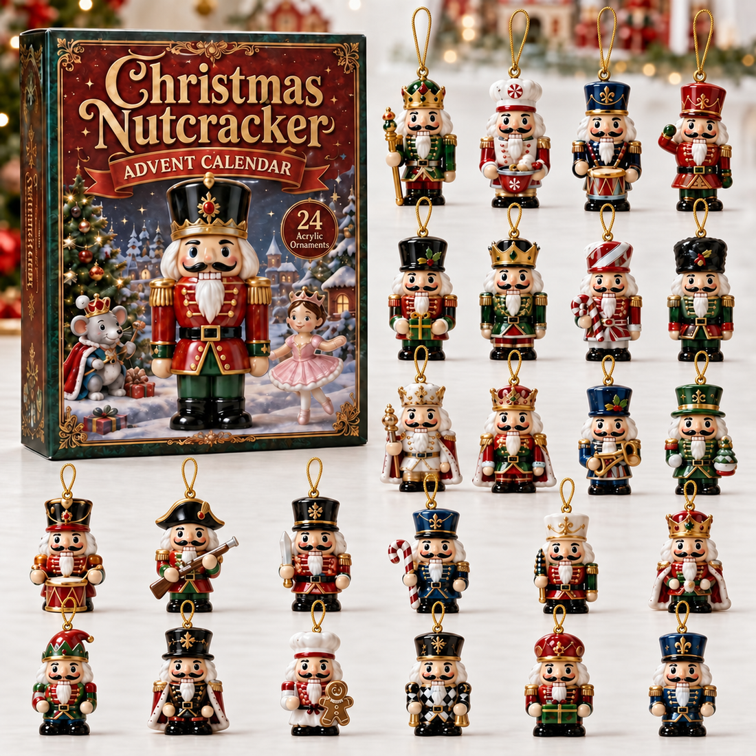 Nutcracker Advent Calendar 2026 24 Day Festive Countdown Acrylic Charms Blind Box Gift For Festive Collectors