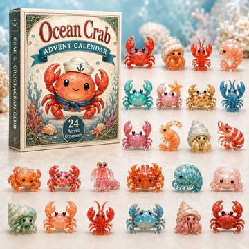 Ocean Crab Advent Calendar 2026 - 24-Day Countdown, Acrylic Charms Every Day Bring New Suprises