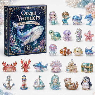 Ocean Paradise Advent Calendar 2026 - 24-Day Countdown, Acrylic Charms Every Day Bring New Suprises