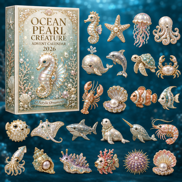 Ocean Pearl Treasures Advent Calendar 2026 24 Day Festive Countdown Acrylic Charms Blind Box Gift For Ocean Lovers