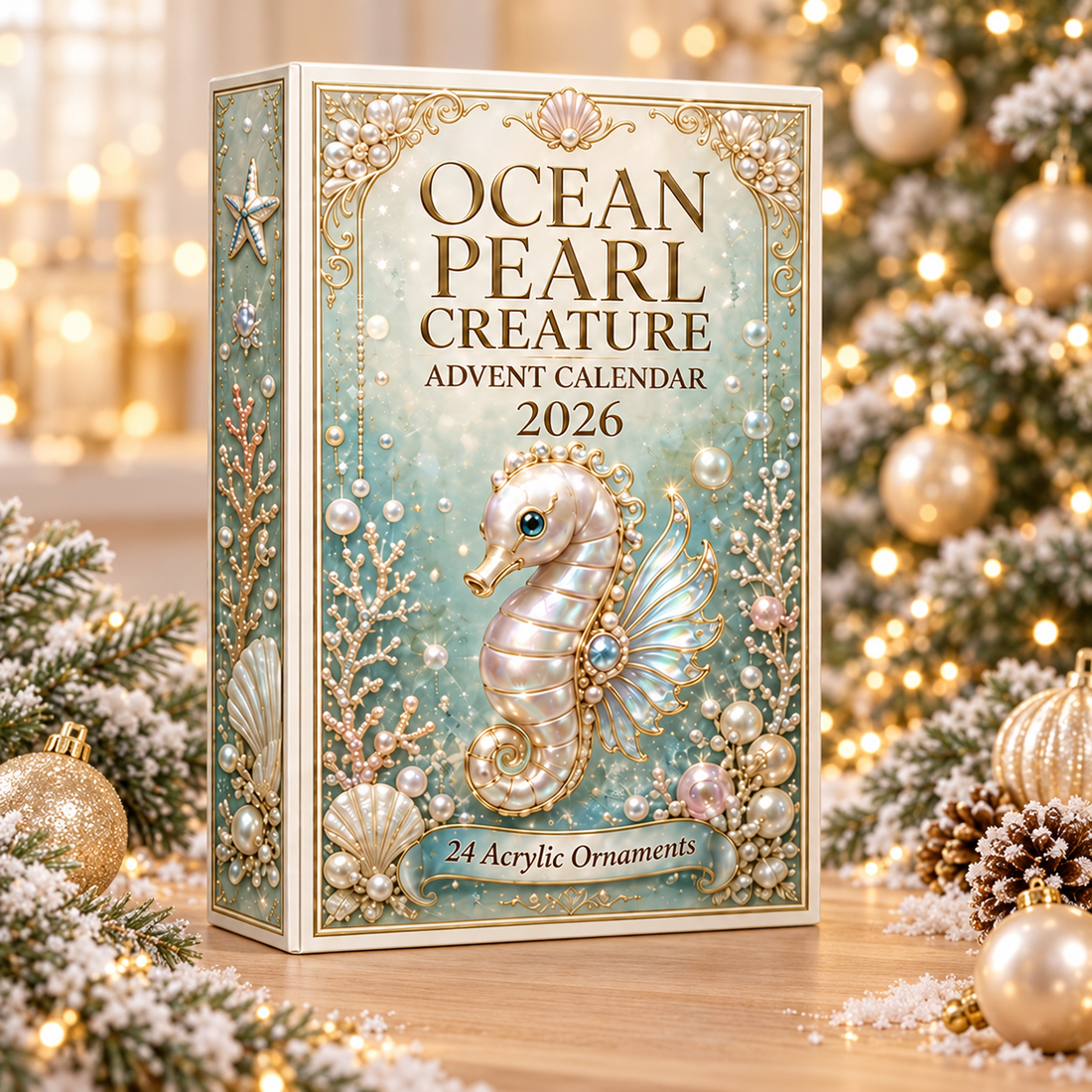 Ocean Pearl Treasures Advent Calendar 2026 24 Day Festive Countdown Acrylic Charms Blind Box Gift For Ocean Lovers