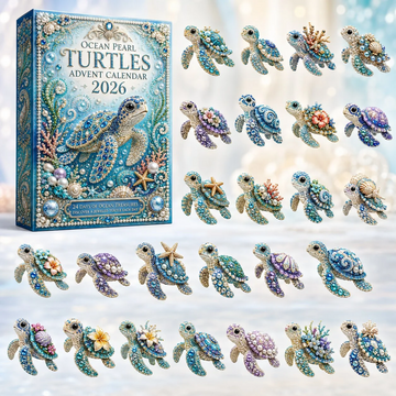 Ocean Pearl Turtles Advent Calendar 2026 - 24-Day Countdown, Acrylic Charms Every Day Bring New Suprises