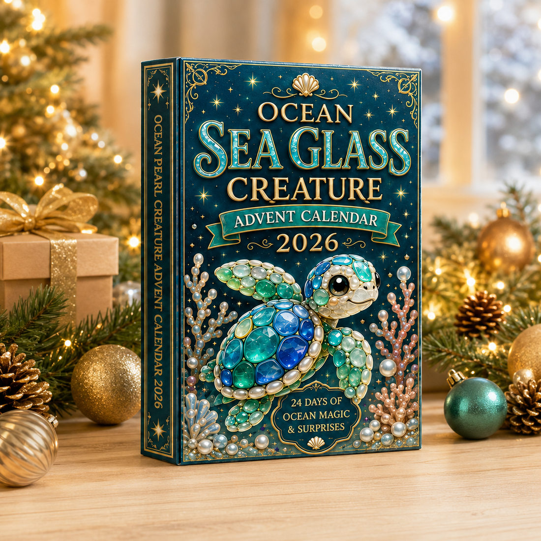 Ocean Sea Glass Creature Advent Calendar 2026 24 Day Festive Countdown Acrylic Charms Blind Box Gift For Ocean Lovers