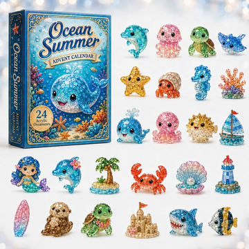Ocean Summer Advent Calendar 2026 - 24-Day Countdown, Acrylic Charms Every Day Bring New Suprises