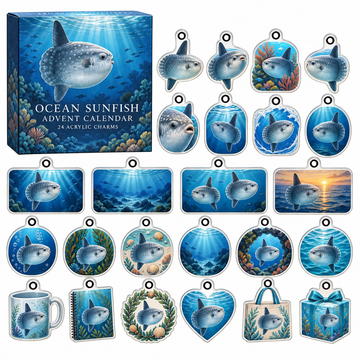 Ocean Sunfish Advent Calendar 2026 - 24-Day Countdown, Acrylic Charms Every Day Bring New Suprises