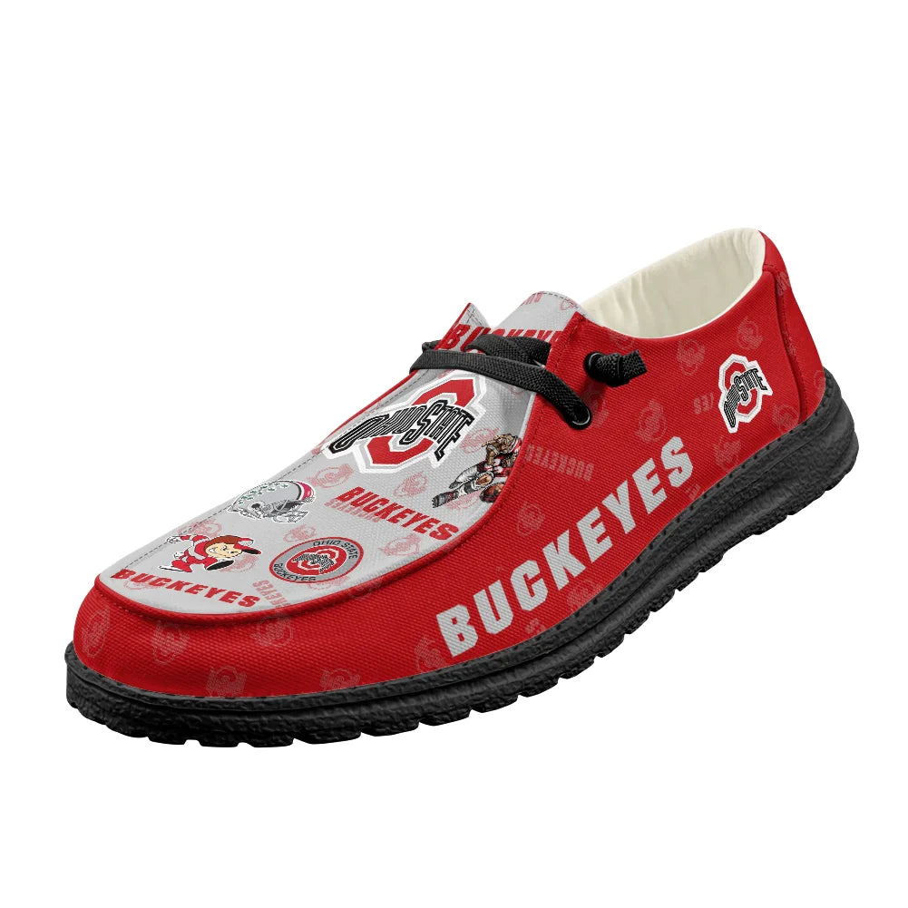 Ohio State Buckeyes Loafers - Inspired By Hey Dude Shoes Style