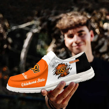 Oklahoma State Cowboys Hey Dude Shoes, NCAA Shoes, White Hey Dudes - Ingenious Gifts Your Whole Family