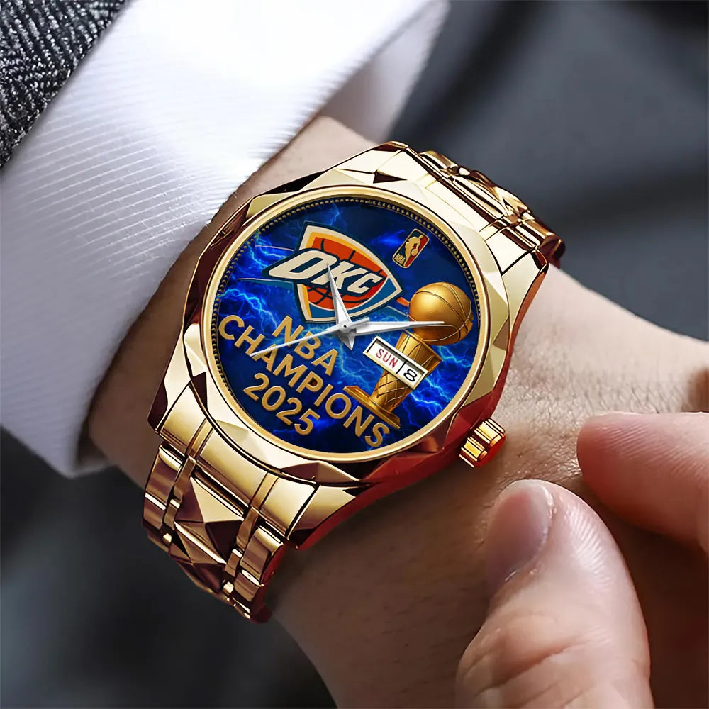 Oklahoma City Thunder 2025 NBA Champions Alloy Luxury Quartz Watch – TANTN 13907