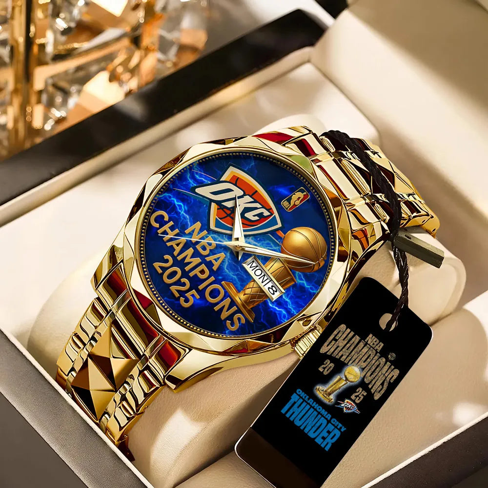 Oklahoma City Thunder 2025 NBA Champions Alloy Luxury Quartz Watch – TANTN 13907