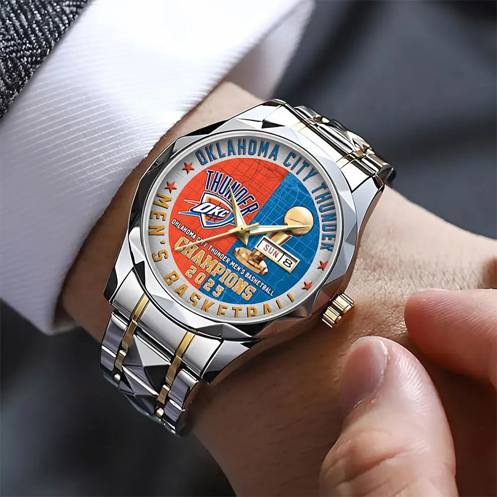 Oklahoma City Thunder 2025 NBA Champions Alloy Luxury Quartz Watch – TANTN 13911