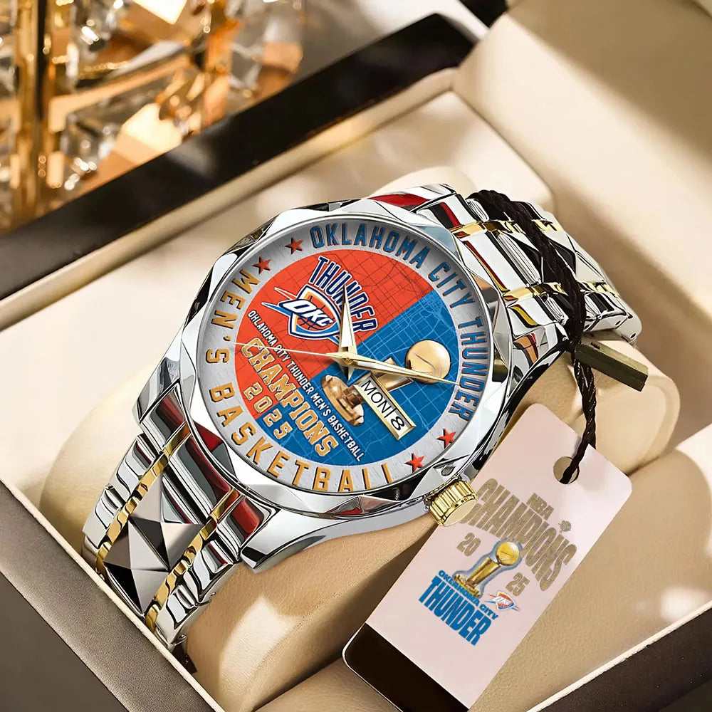 Oklahoma City Thunder 2025 NBA Champions Alloy Luxury Quartz Watch – TANTN 13911