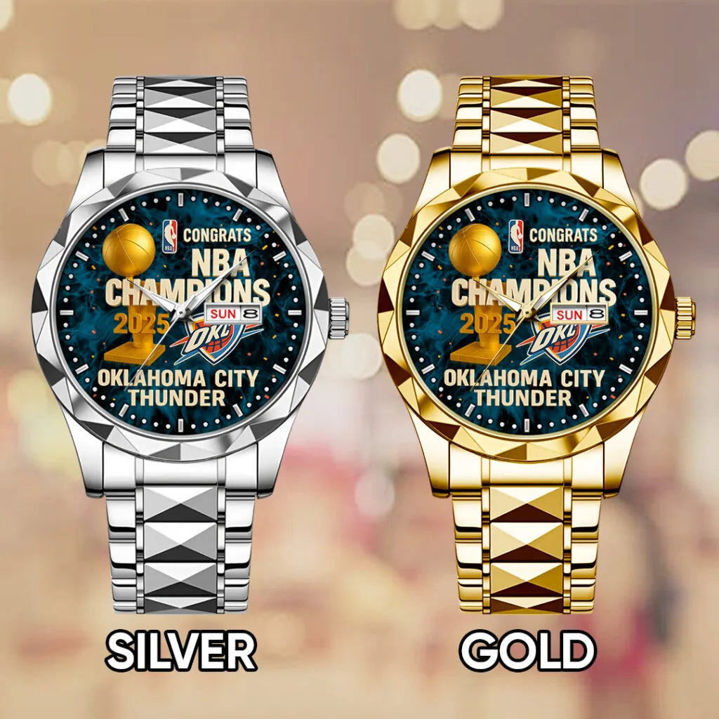 Oklahoma City Thunder 2025 NBA Champions Alloy Luxury Quartz Watch – TANTN 14226