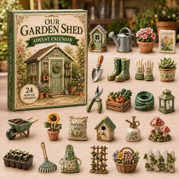 Old Garden Shed Advent Calendar 2026 - 24-Day Countdown, Acrylic Charms Every Day Bring New Suprises