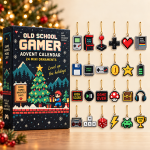 Old School Gamer Advent Calendar 24 Mini Acrylic Gaming Ornaments Retro Video Game Christmas Countdown Gift For Gamers