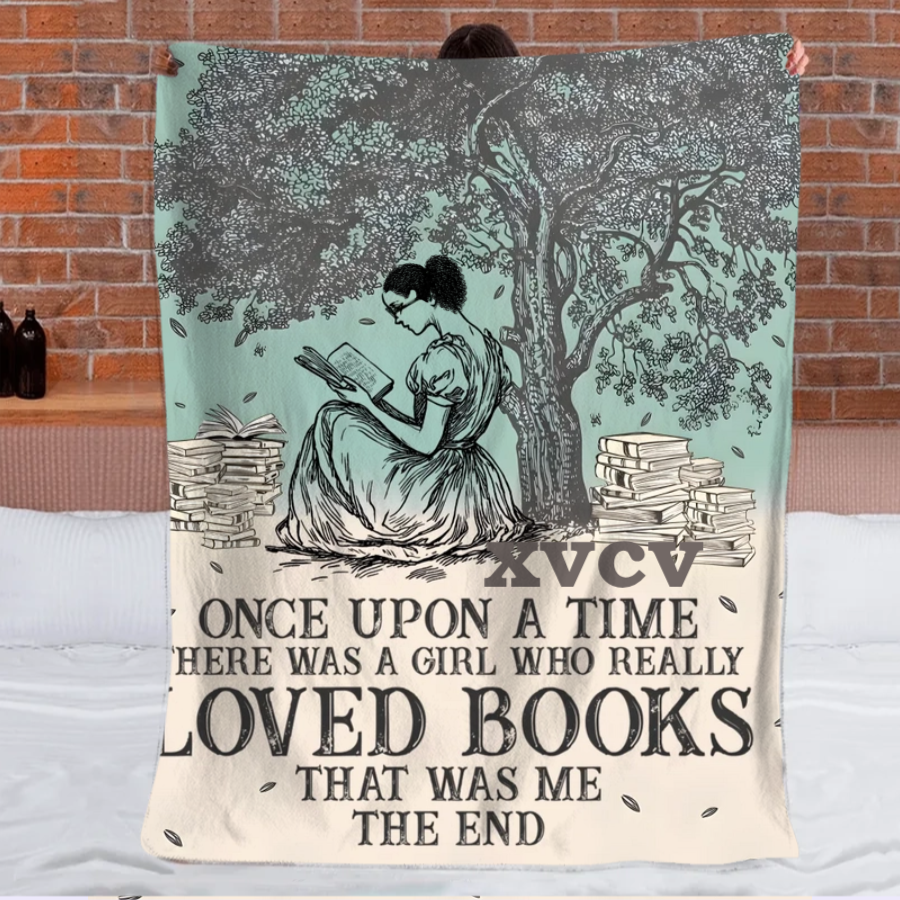 Once Upon A Time A Girl Who Loved Books - Personalized Blanket
