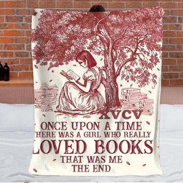 Once Upon A Time A Girl Who Loved Books - Personalized Blanket