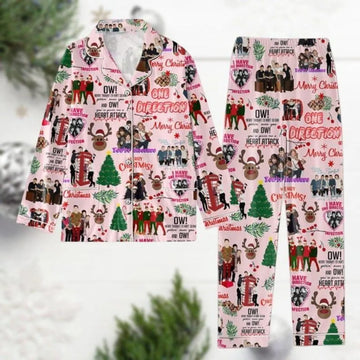 One D.i.rection Christmas Satin Pajamas, World Tour Band Satin Pajamas, 1D Tour Christmas Satin Pajamas, Music Lover Gifts