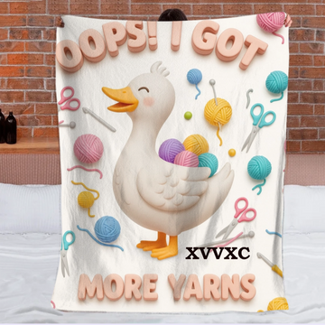 Oops I Got More Yarns Customized Blanket - Personalized Name - Gift For Her, Knitting Enthusiasts0001