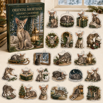 Oriental Shorthair Advent Calendar 2026 - 24-Day Countdown, Acrylic Charms Every Day Bring New Suprises