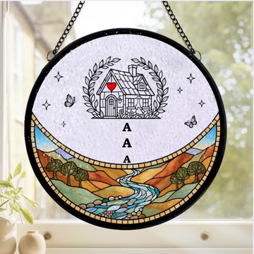 Our First Sweet Home Personalized Window Stained Glass New Home Gift Housewarming Gift For Couple Family