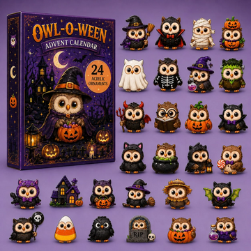 Owl O Ween Advent Calendar 2026 - 24-Day Countdown, Acrylic Charms Every Day Bring New Suprises