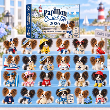 Papillon Coastal Life Advent Calendar 2026 - 24-Day Countdown, Acrylic Charms Every Day Bring New Suprises