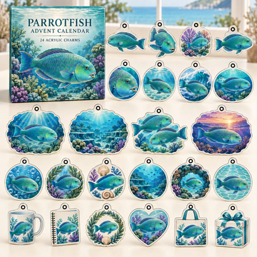Parrotfish Advent Calendar 2026 - 24-Day Countdown, Acrylic Charms Every Day Bring New Suprises