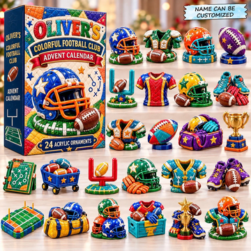 Patchwork American Football Advent Calendar 2026 - 24-Day Countdown, Acrylic Charms Every Day Bring New Suprises