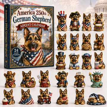 Patriot Shepherd Advent Calendar 2026 - 24-Day Countdown, Acrylic Charms Every Day Bring New Suprises