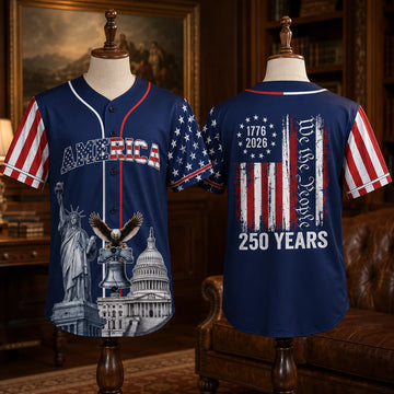 Patriotic Statue of Liberty 1776–2026 - USA 250th Anniversary Baseball Jersey Unisex Shirt-1