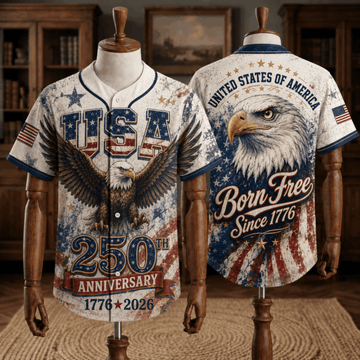 Patriotic Statue of Liberty 1776–2026 – USA 250th Anniversary Bald Eagle Baseball Jersey-3