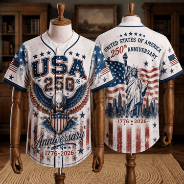 Patriotic Statue of Liberty 1776–2026 – USA 250th Anniversary Baseball Jersey Unisex Shirt-1