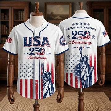 Patriotic Statue of Liberty 1776–2026 – USA 250th Anniversary Baseball Jersey Unisex Shirt-8