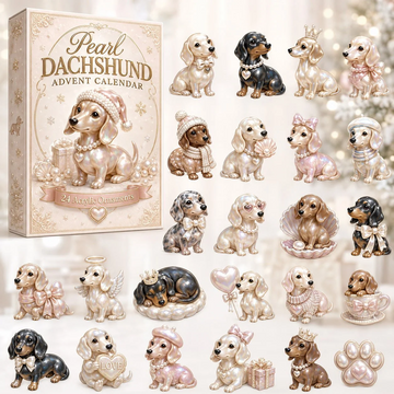Pearl Dachshund Advent Calendar 2026 - 24-Day Countdown, Acrylic Charms Every Day Bring New Suprises