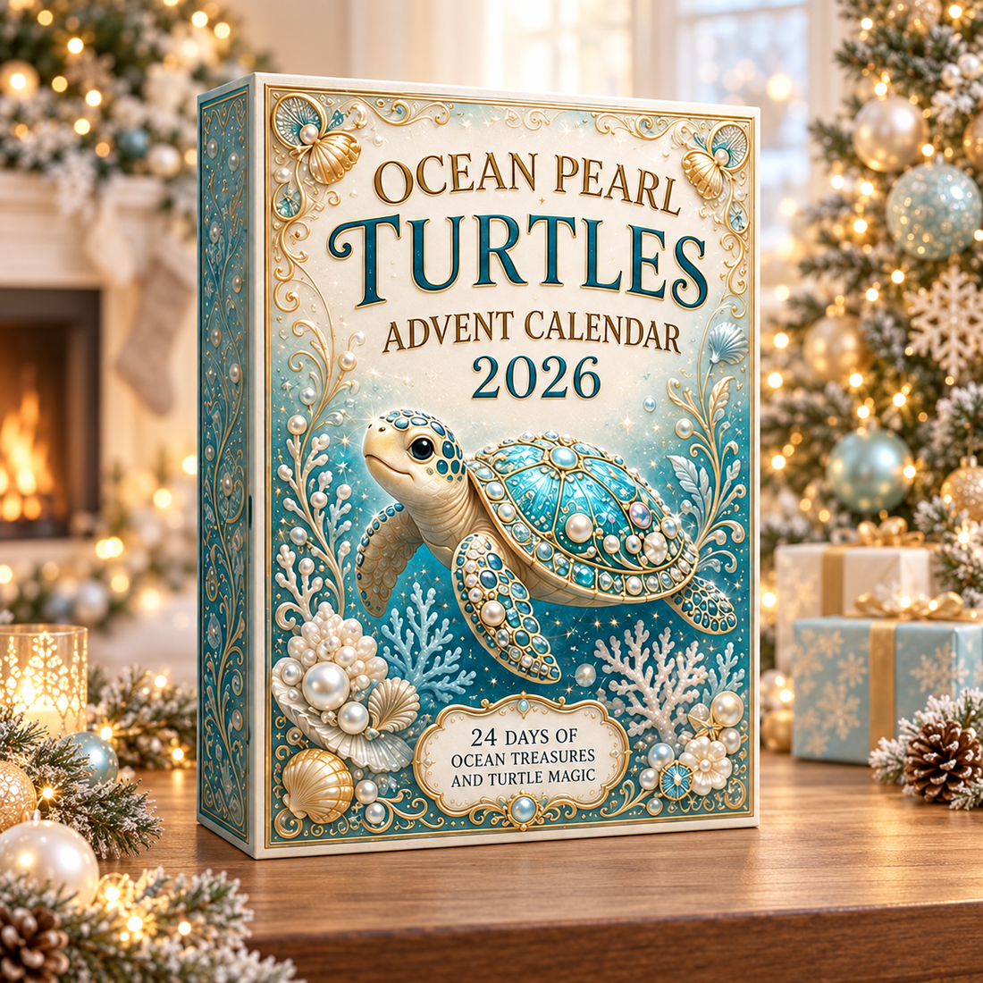 Pearl Sea Turtle Voyage Advent Calendar 2026 24 Day Festive Countdown Acrylic Charms Blind Box Gift For Turtle Lovers