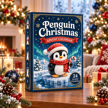 Penguin Christmas Advent Calendar 2026 24 Day Festive Countdown Acrylic Charms Blind Box Gift For Penguin Lovers