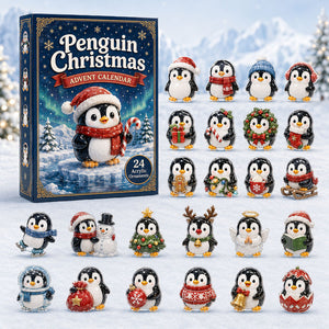 Penguin Christmas Advent Calendar 2026 24 Day Festive Countdown Acrylic Charms Blind Box Gift For Penguin Lovers
