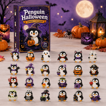 Penguin Halloween Advent Calendar 2026 24 Day Festive Countdown Acrylic Charms Blind Box Gift For Penguin Lovers