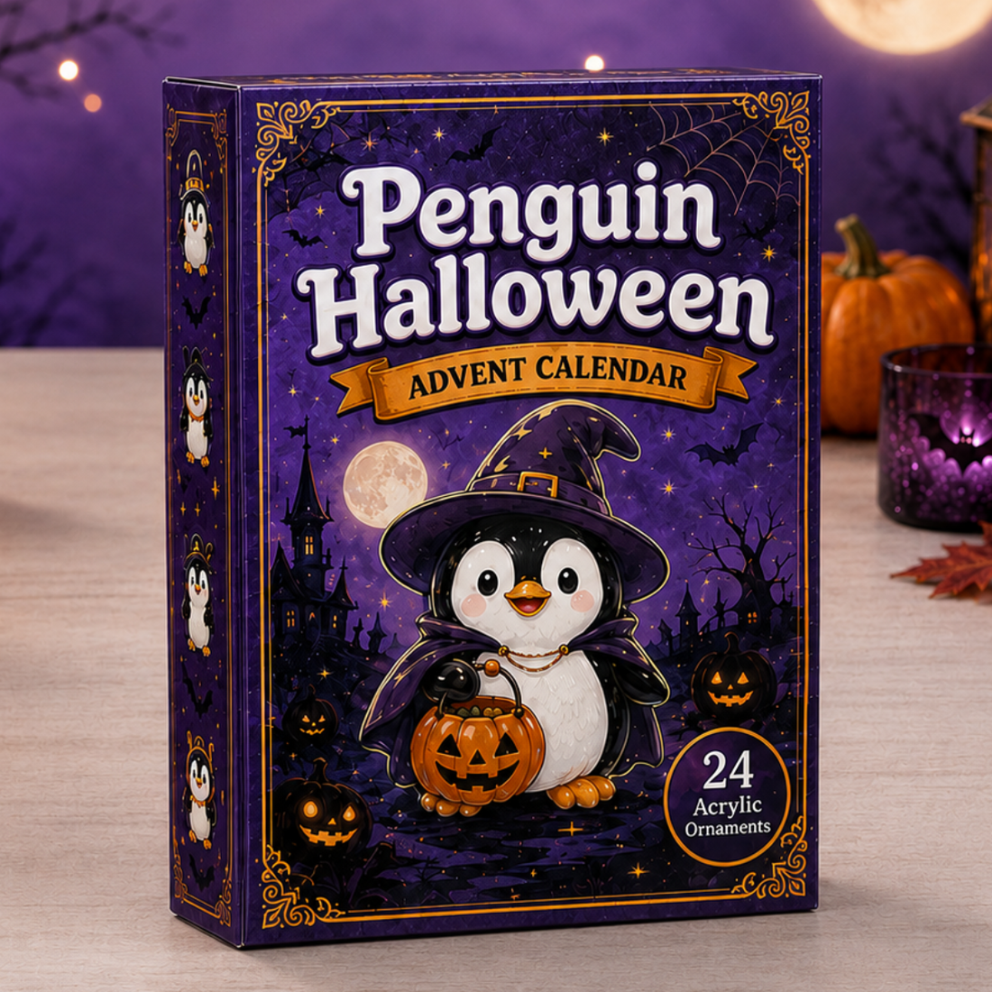 Penguin Halloween Advent Calendar 2026 24 Day Festive Countdown Acrylic Charms Blind Box Gift For Penguin Lovers