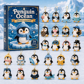 Penguin Ocean Advent Calendar 2026 24 Day Festive Countdown Acrylic Charms Blind Box Gift For Ocean Lovers