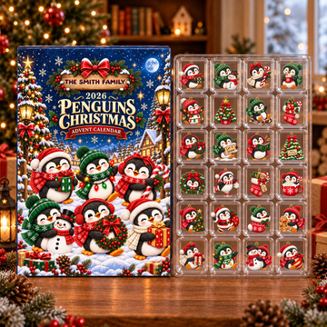 Penguins Advent Calendar 2026 24 Day Spirits Countdown Acrylic Charms Blind Box Gift For Family