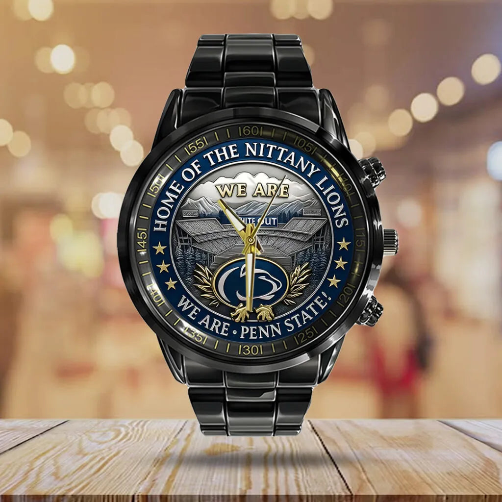 Penn State Nittany Lions Football 170th Anniversary 2025 Black Stainless Steel Watch – TANTN16151