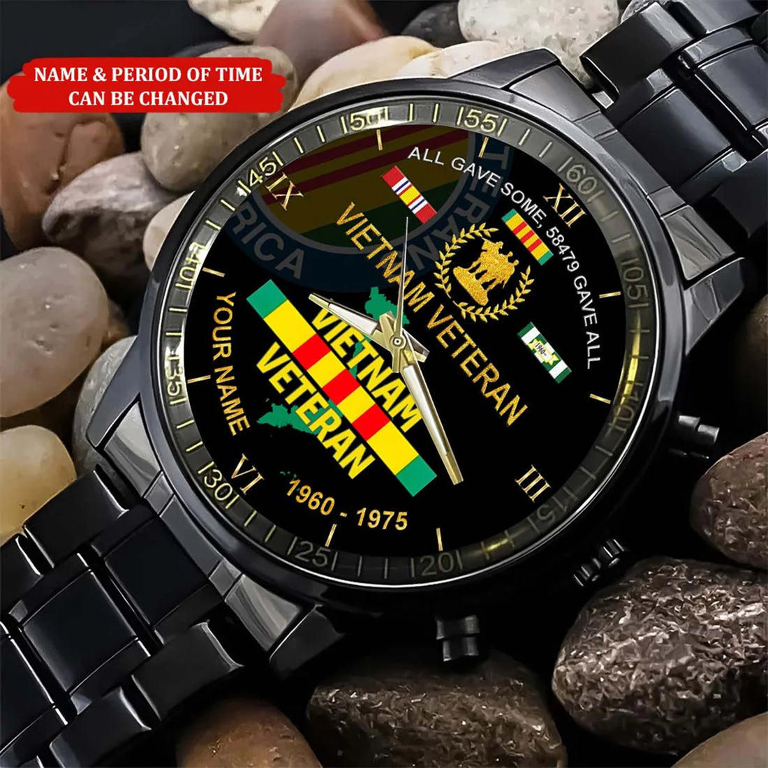 Personalized All Gave Some 58479 Gave All Vietnam Veteran Watch, Proud Veteran Watch, Military Veteran Watch, Dad Gift, Military Style Watch