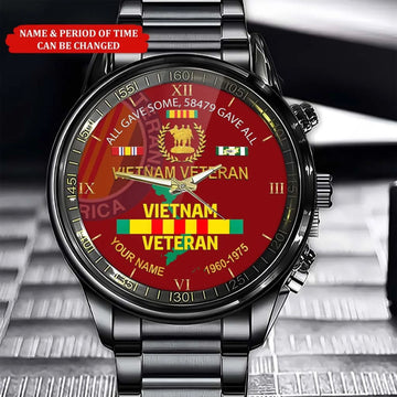 Personalized All Gave Some 58479 Gave All Vietnam Veteran Watch, Proud Veteran Watch, Military Veteran Watch, Dad Gift, Military Style Watch1-1