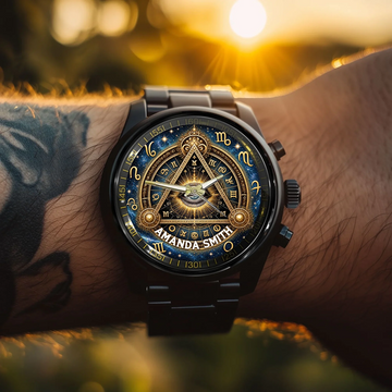 Personalized All Seeing Eye Zodiac Watch Custom Name Mystic Astrology Watch Gift For Astrology Lovers